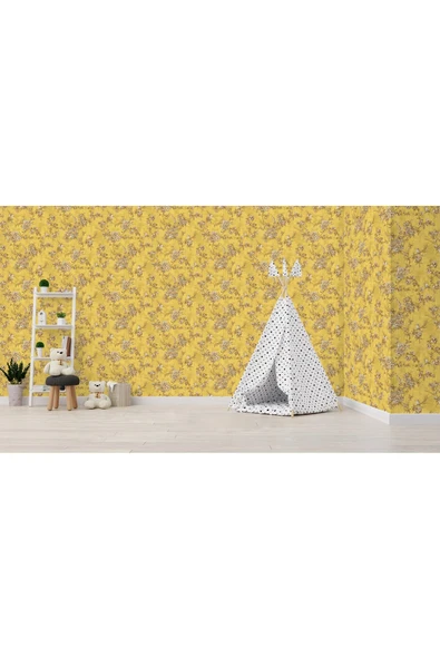 Adawall Tropicano Çiçek Desenli Trend Duvar Kağıdı 9914-4, Sarı | Ce, Iso 9001, Iso 10002 - 7