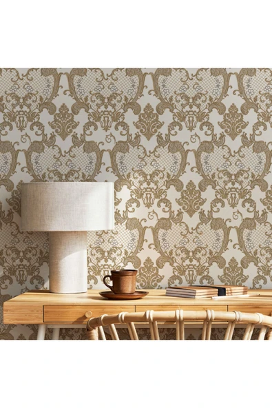 Adawall Dante 1411-5 Damask Desen Duvar Kağıdı (koyu Bej) ürün görseli
