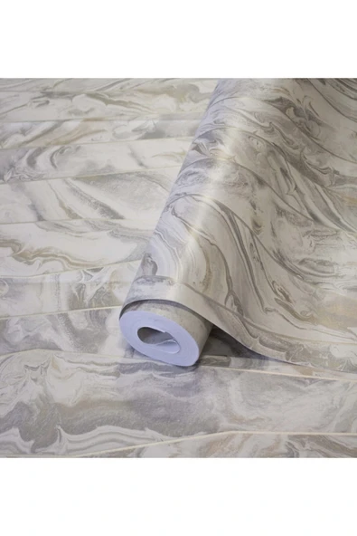 Adawall Octagon 1201-3 Modern Mermer Duvar Kağıdı (gri) - Resim 3