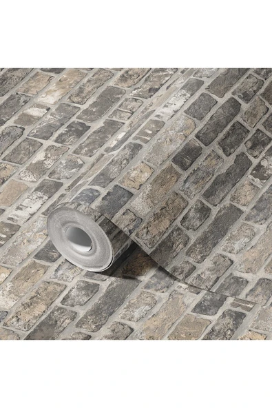 Adawall ROKA 23104-3 TAŞ DESENLİ KAHVERENGİ DUVAR KAĞIDI 16,5 m2 - 4