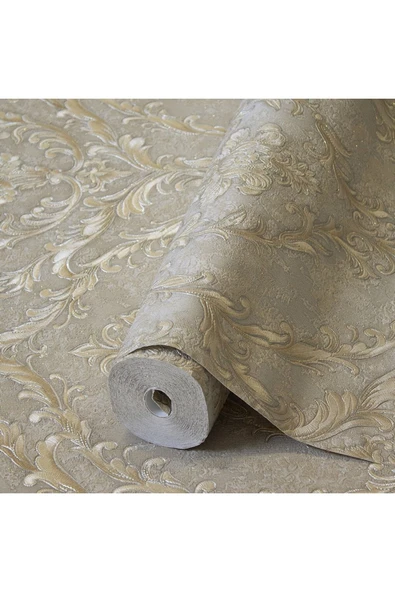 Adawall Dante 1401-5 Damask Desenli Duvar Kağıdı Koyu Krem - 2