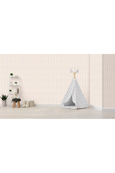 Adawall Çizgili Çocuk Odası Duvar Kağıdı 10,6 m2 -Adakids 8906-1 ürün görseli