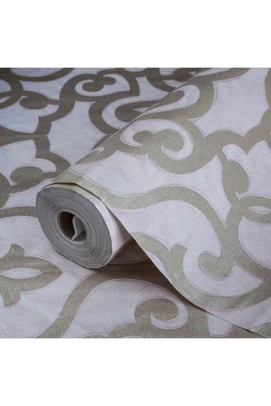 Adawall Cesur Neoklasik Şam Süsleme ile Duvar Kağıdı, Açık, Pembe, 16,5 M2 - Seven 7810-3 - Resim 3