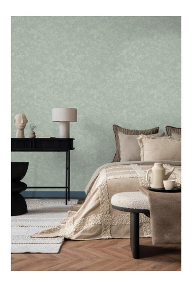 Adawall Abstract Strokes Design Duvar Kağıdı, Gümüş, Açık Yeşil, Icon 24112-2, 16,50 M² - Resim 3