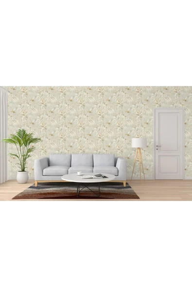 Adawall Papağan ve Tropikal Bitkili Trend Duvar Kağıdı 9905-2: Krem | Ce, Iso 9001, Iso 10002, Iso 14001 ürün görseli