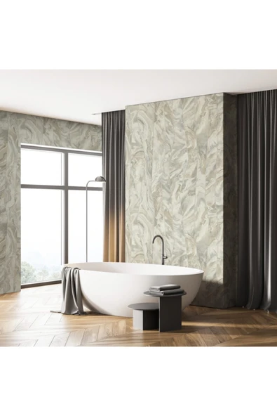 Adawall Octagon 1201-3 Modern Mermer Duvar Kağıdı (gri) - Resim 2