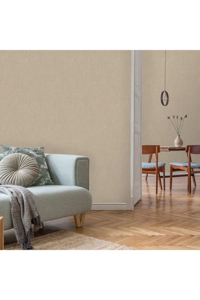 Adawall Alfa Kaba Yün Tüvit Doku Desenli Duvar Kağıdı Non-woven Kağıt Taban Vinil Kaplı(3712-2) - 1