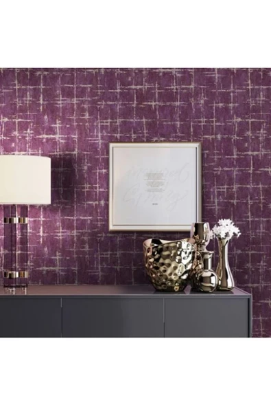 Adawall Seven 7813-7 Mor,dağınık Çizgi Desenli Duvar Kağıdı 16,50m2 - 1