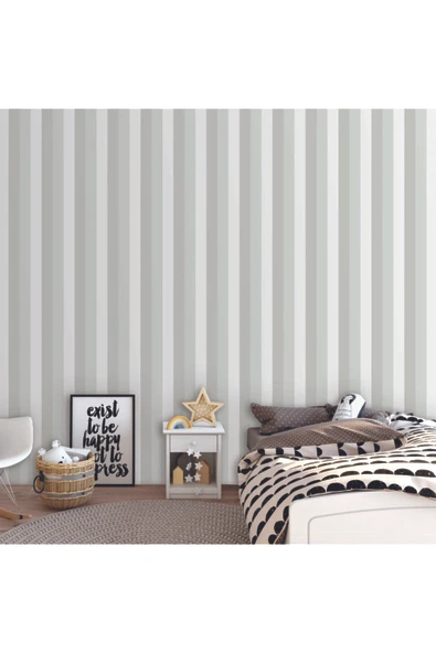 Adawall Adakids 8908 Serie Çizgili Desenli Çocuk Odası Duvar Kağıdı 8908-1 - 1