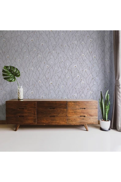 Adawall Seven 7800-2 Lila Çiçek Desenli Duvar Kağıdı 16,50m2 - 2