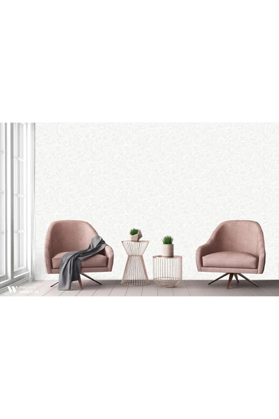 Adawall Seven 7812-1 Beyaz Yaprak Desenli Duvar Kağıdı 16,50 M2 - 4