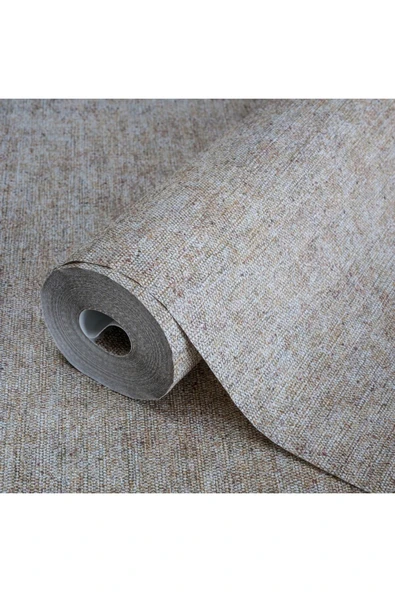 Adawall Düz Keten Tekstil Dokulu Duvar Kağıdı - Kahverengi, Açık, Seven 7816-8 - Resim 3