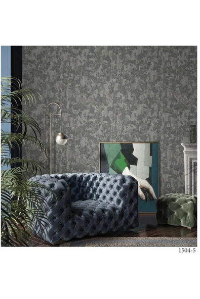 Adawall VERA 1504-5 SIVA DESENLİ/DOKULU DEKORATİF BOYA GÖRÜNÜMLÜ 16,5 m2 DUVAR KAĞIDI - 1