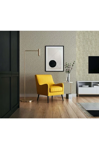 Adawall Geometrik Desen Duvar Kağıdı, Sarı, Beta 1107-3, 16,50 M² - 1