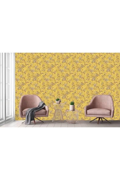 Adawall Tropicano Çiçek Desenli Trend Duvar Kağıdı 9914-4, Sarı | Ce, Iso 9001, Iso 10002 - 4