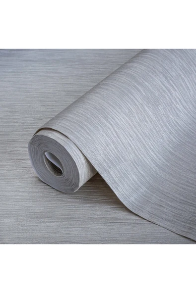 Adawall Textured Plain Wallpaper Duvar Kağıdı, Gri, Açık, Gümüş - Ephes 6801-2, 10,60 M² - Resim 3
