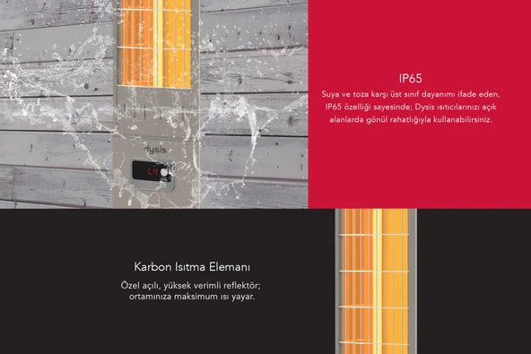 Single X Karbon Serisi IP65 Suya-Toza Dayanıklı 2300 W Bej Uzaktan Kumandalı İç/Dış Mekan Isıtıcı - Resim 3