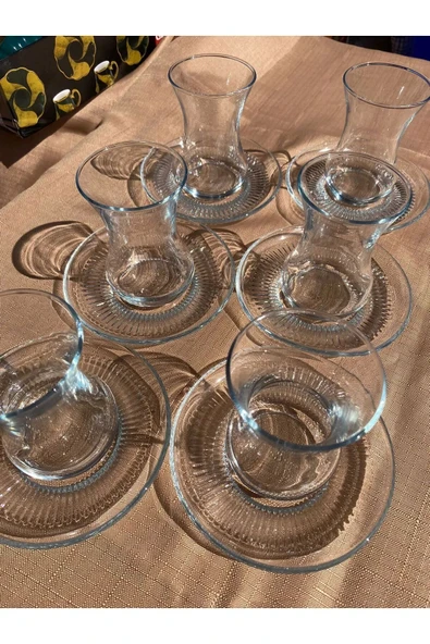 Buket 12 Li Çay Seti - ( 6 Çay Bardağı + 6 Çay Tabağı ) - 3