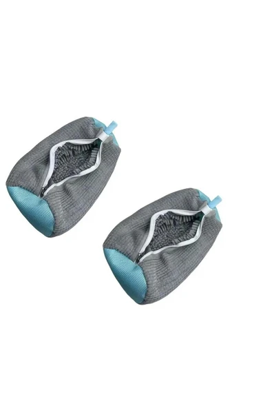 Makinede Pratik Deforma Önleyeci Eskimeye Dayanıklı Boya Vermez Ayakkabı Yıkama Çantası Torba File - 5