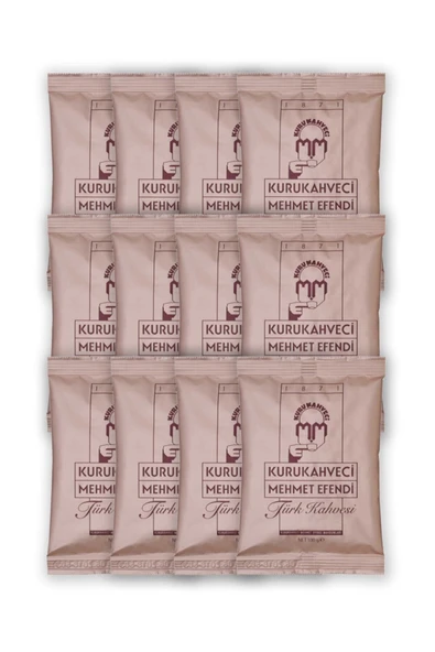 Kurukahveci Mehmet Efendi Türk Kahvesi 100 G Folyo Ambalaj X 12 Adet 8690627021209
