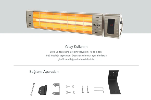 Art Plus Karbon Serisi IP65 Suya-Toza Dayanıklı 2300 W Bej Uzaktan Kumandalı İç/Dış Mekan Isıtıcı - Resim 4