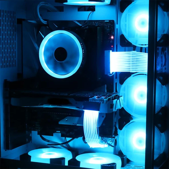 SNT Slv-8PPe-W ARGB 8-Pin ATX PCI EXP 2 x Sleeve Ekran Kartı Beyaz Güç Uzatma Kablosu - 4