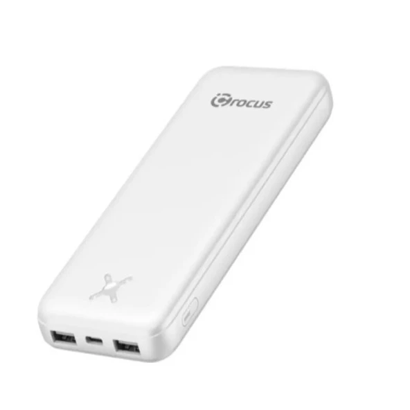 Crocus Portable Two 10.000 Mah 2 USB LED Göstergeli Powerbank Beyaz - 1