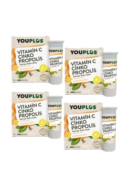 You plus Vitamin C Çinko Propolis Effervesan 20 Tablet | 4 Adet ürün görseli