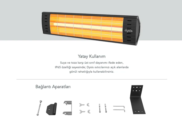 Dysis DH-7452 Art Plus Karbon Serisi IP65 Suya-Toza Dayanıklı 2300 W Siyah İç/Dış Mekan Isıtıcı - Resim 4