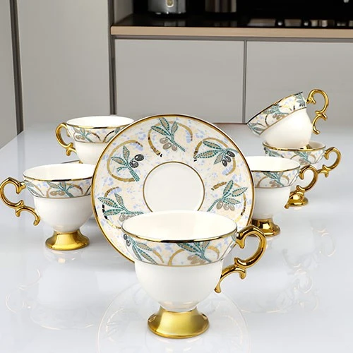 Kosova Ayaklı Kahve Fincan Takımı 6 Kişilik RSY253 90cc Adrian