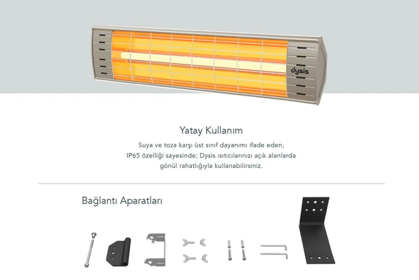 Dysis DH-7486 Art Plus Karbon Serisi IP65 Suya-Toza Dayanıklı 2300 W Bej Dış Mekan Isıtıcı - 4