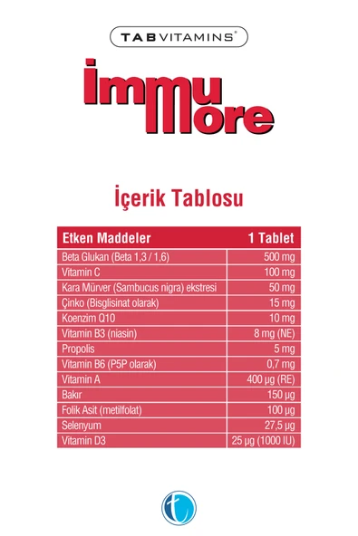 Tabvitamins İmmumore 30 Tablet - Resim 2