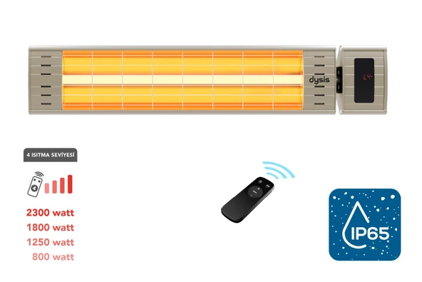 Art Plus Karbon Serisi IP65 Suya-Toza Dayanıklı 2300 W Bej Uzaktan Kumandalı İç/Dış Mekan Isıtıcı ürün görseli 1