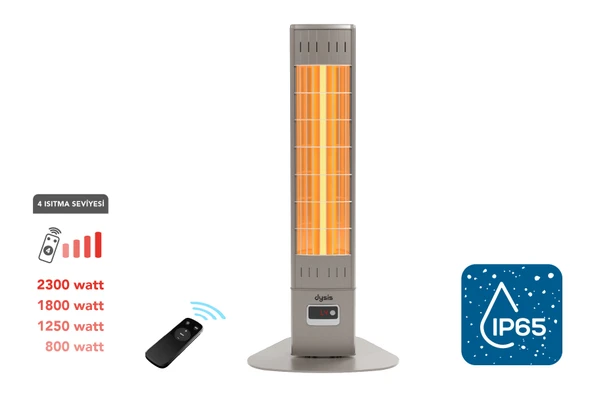 Single X Karbon Serisi IP65 Suya-Toza Dayanıklı 2300 W Bej Uzaktan Kumandalı Dış Mekan Isıtıcı ürün görseli