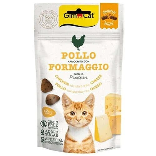 GimCat Crunchy Snacks Tavuklu ve Peynirli Tahılsız Kedi Ödülü 50 Gr ürün görseli