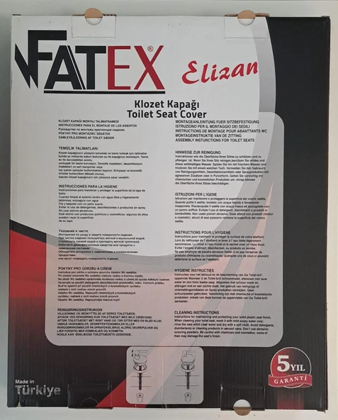 FATEX ELİZAN ( AKDENİZ ) ( 36,5 x 43,5 cm ) NORMAL KAPANAN PLASTİK KLOZET KAPAĞI - Resim 5