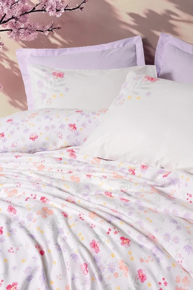 Cotton Box Estiva Tek Kişilik Pike Takımı Winsome Lila - Resim 2