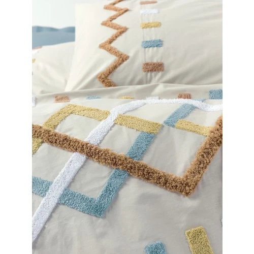 Cotton Box Puff Nakışlı Çift Kişilik Nevresim Takımı Mellow Mint - Resim 2