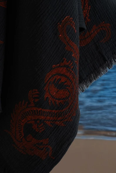 Varol Organik %100 Pamuk Müslin Peştemal - Viserion - Resim 5