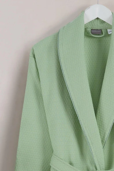 Varol Dama Serisi Şal Yaka Pike Bornoz Sabahlık - Resim 12