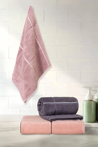 Varol Kare Serisi Micro Cotton 30x50cm 3 Lü Havlu Seti ürün görseli