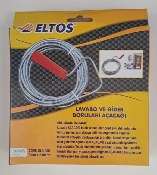 ELTOS LAVABO VE GİDER BORULARI AÇACAĞI - KANAL AÇMA 5 METRE ürün görseli 1