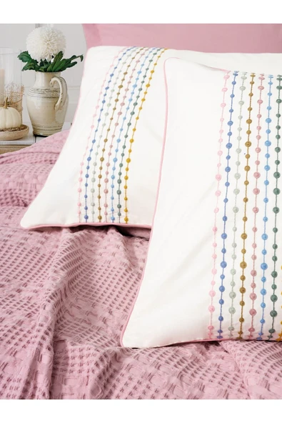 Cotton Box Aura Çift Kişilik Pike Takımı Pebble Pembe - Resim 3