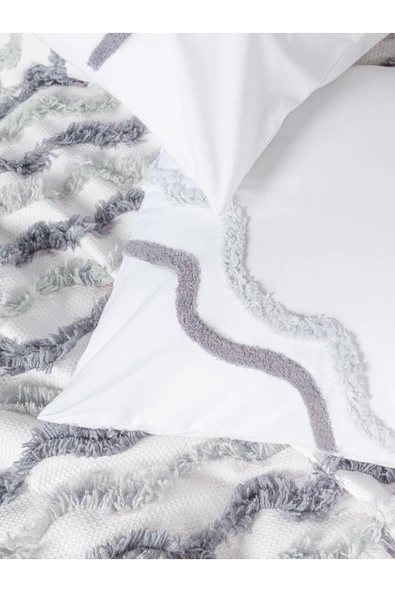 Cotton Box Bonny Çift Kişilik Pike Takımı Eldon Gri - Resim 3