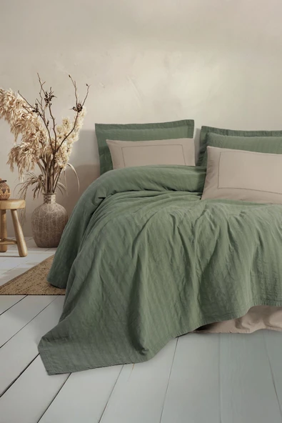 Cotton Box Natura Çift Kişilik Yatak Örtüsü / Pike Takımı Vilo Yesil - 1
