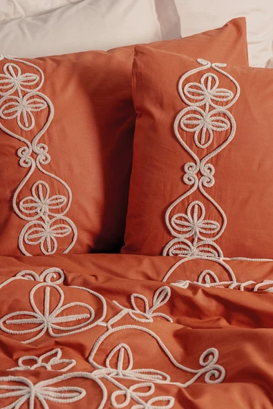 Cotton Box Brode Serisi Çift Kişilik Nevresim Takımı Tiva Bej - Resim 2