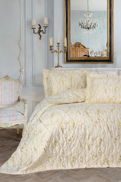 Cotton Box Smart Çift Kişilik Yatak Örtüsü Destello Krem ürün görseli