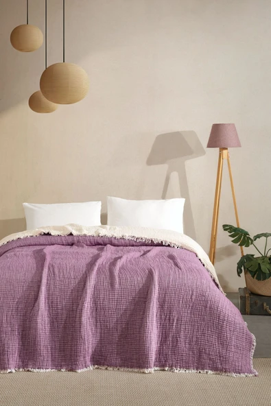 Varol 5 Katlı Çift Kişilik %100 Pamuk Müslin Yatak Örtüsü – 230x240 cm - Resim 2