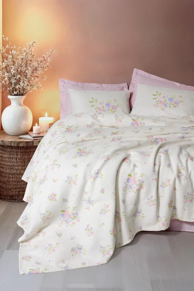 Cotton Box Estiva Tek Kişilik Pike Takımı Petal Pembe - Resim 3