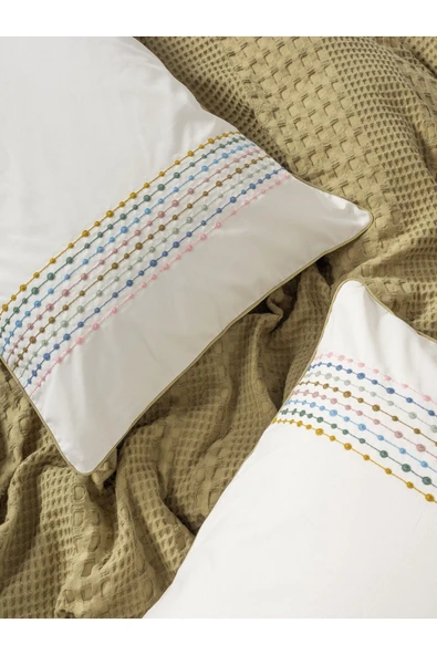 Cotton Box Aura Çift Kişilik Pike Takımı Pebble Hardal - Resim 3